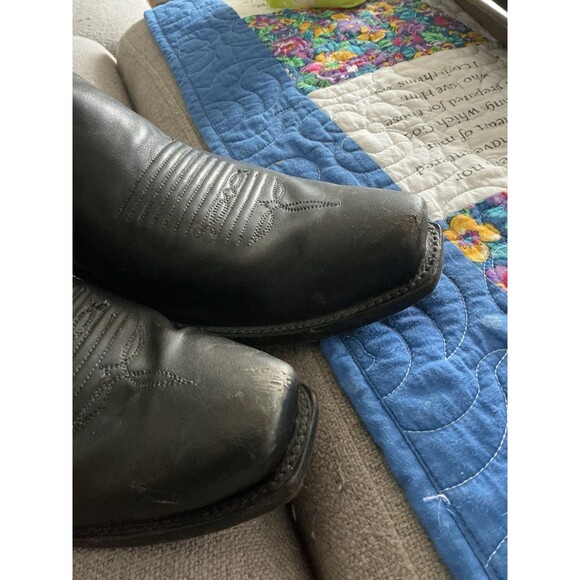 Lucchese 1883 Black Leather Cowboy Boots Western Square Toe Men’s 12D N15977 main image 5